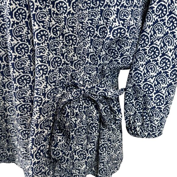 Talbots X-Large Faux Wrap Top Geometric Surplice V-Neck Dolman Elbow Sleeves - Picture 6 of 12